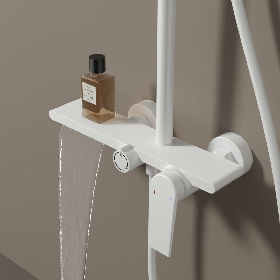 Robinet de baignoire indépendant Lisandro – Sortie d'eau en cascade – Nickel brossé