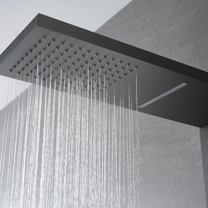 Robinet de baignoire indépendant Lisandro – Sortie d'eau en cascade – Nickel brossé