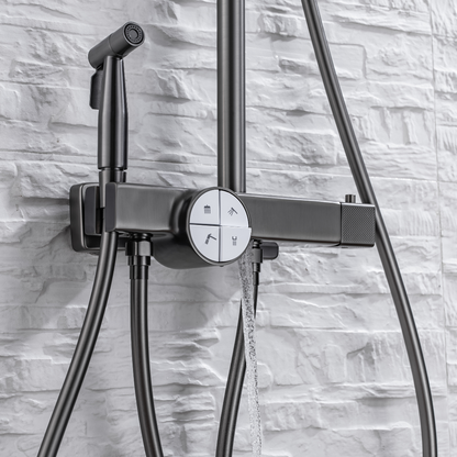 Thermostatische opbouw regendoucheset- Angelo - Gunmetal grey