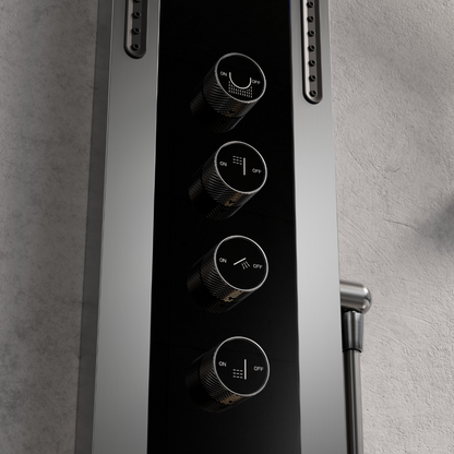 Panneau de douche thermostatique Marcelo – Affichage numérique - Gris gunmetal