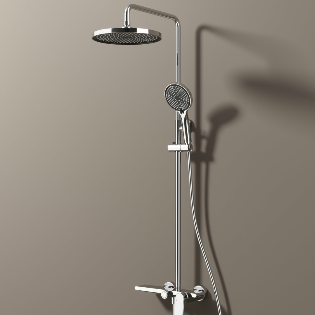 Robinet de baignoire indépendant Lisandro – Sortie d'eau en cascade – Nickel brossé