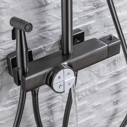 Thermostatische opbouw regendoucheset- Angelo - Gunmetal grey