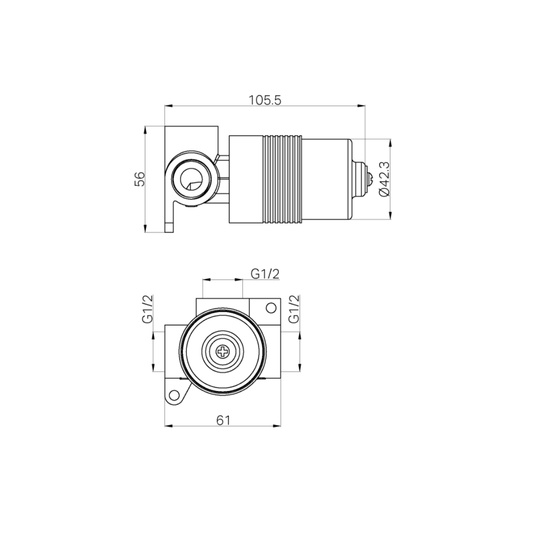 Inbouw mengkraan - Portofino – 80MM - 1-Gats - Brushed nickel
