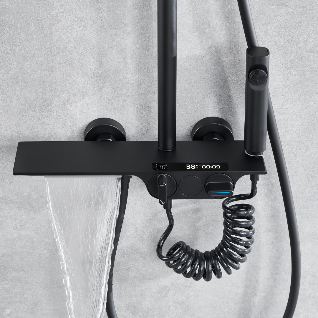 Opbouw doucheset - Amina - Digitaal display - Black