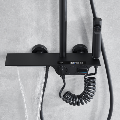 Opbouw doucheset - Amina - Digitaal display - Black