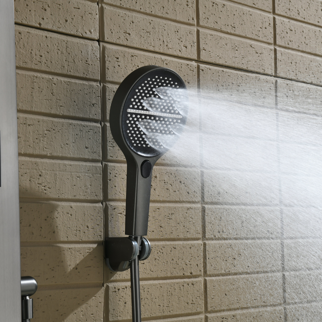 Robinet de baignoire indépendant Lisandro – Sortie d'eau en cascade – Nickel brossé