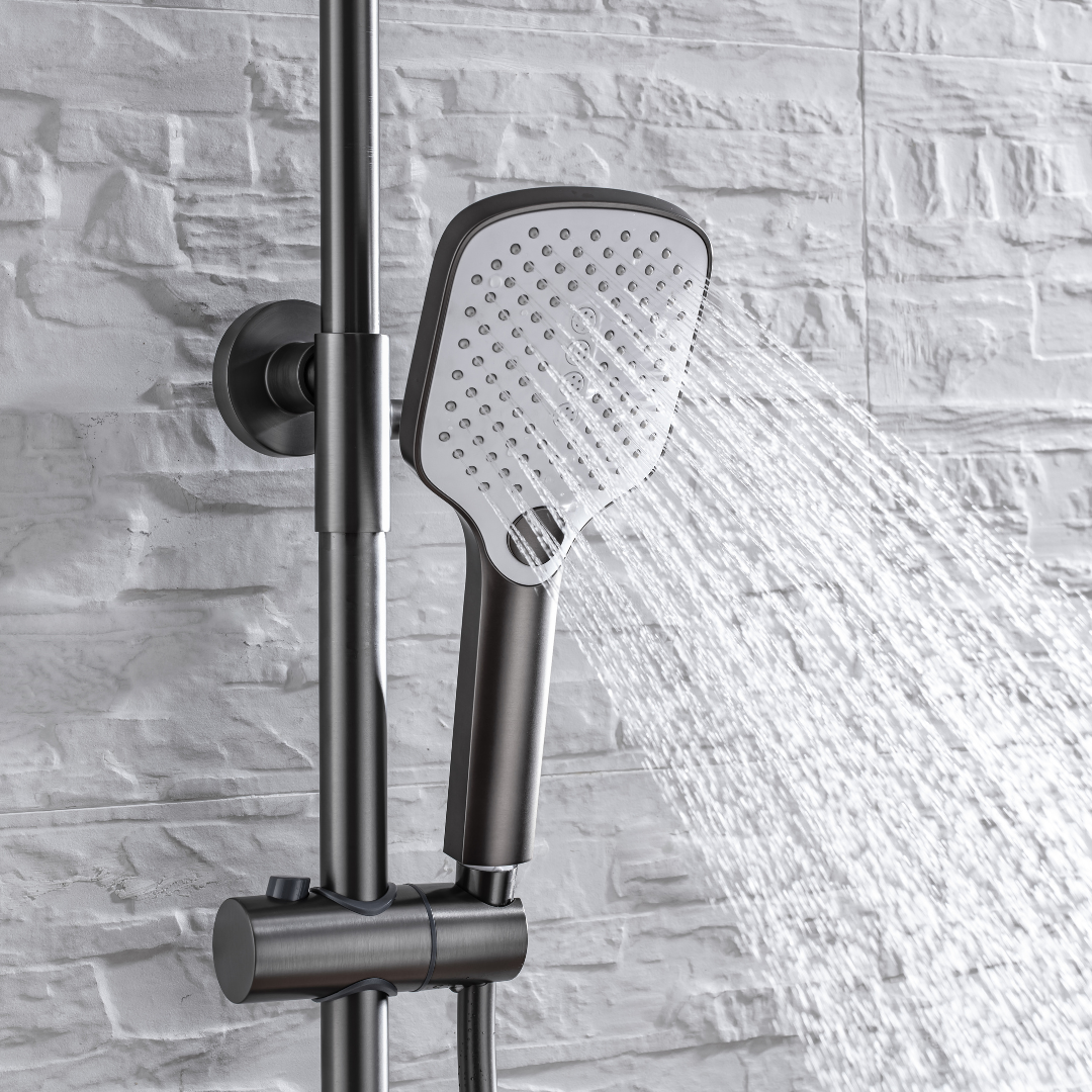 Thermostatische opbouw regendoucheset- Angelo - Gunmetal grey