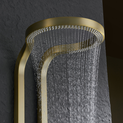 Panneau de douche thermostatique Marcelo – Affichage numérique - Or brossé