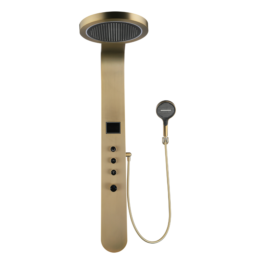 Robinet de baignoire indépendant Lisandro – Sortie d'eau en cascade – Nickel brossé