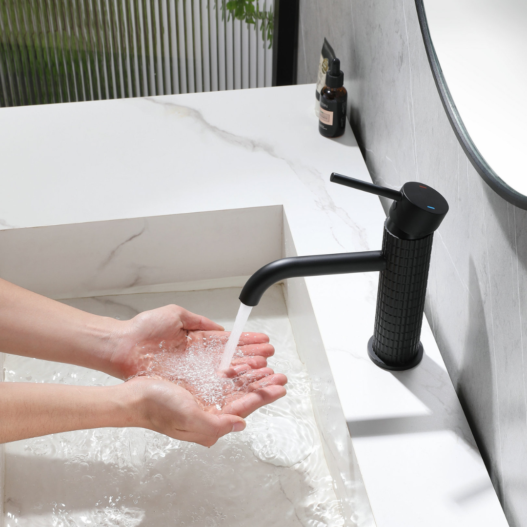 Opbouw de robinet de lavabo Angelica - Noir mat
