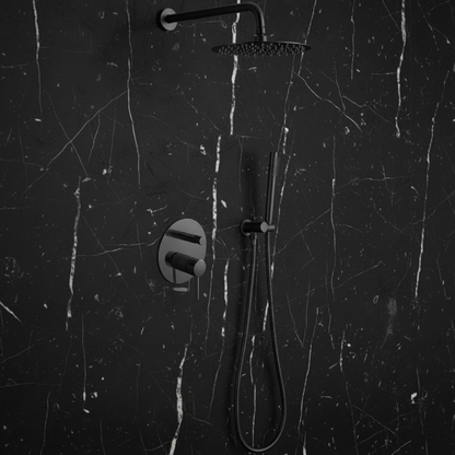 Inbouw Regendoucheset Angelica – Staafhanddouche – Mat zwart