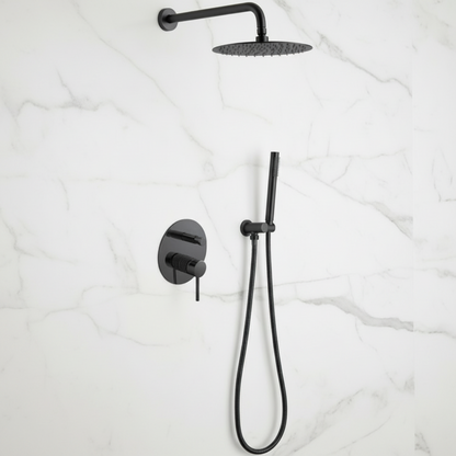 Inbouw Regendoucheset Angelica – Staafhanddouche – Mat zwart