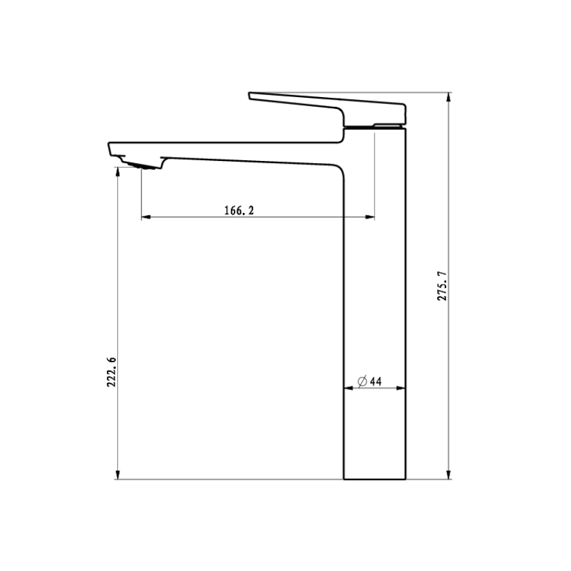 Hoge wastafelkraan Diego  – Matte black - 27,5 × 16,6 × 22,3 cm
