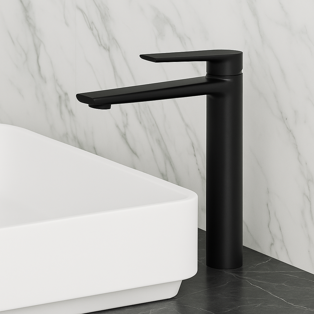 Hoge wastafelkraan Diego  – Matte black - 27,5 × 16,6 × 22,3 cm
