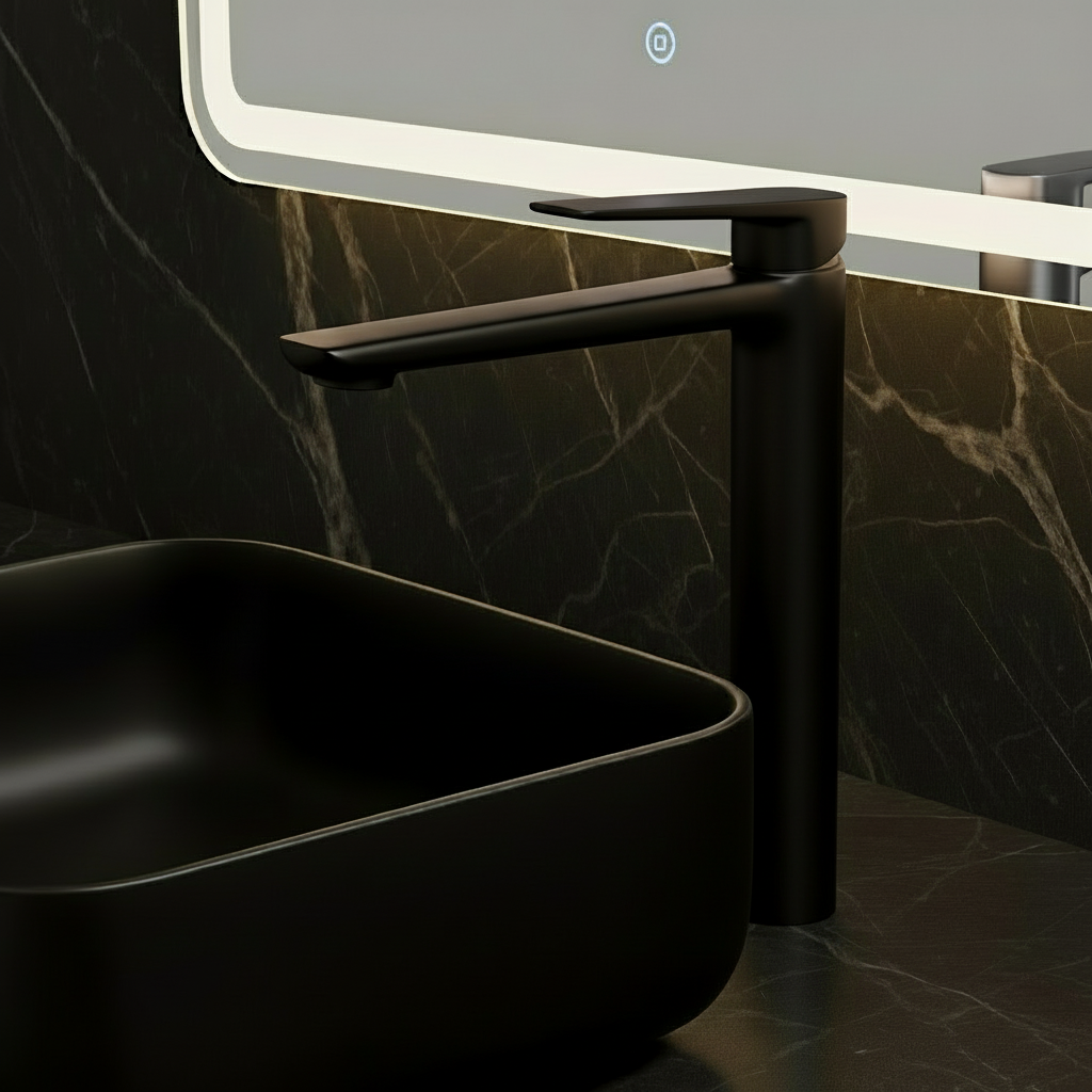 Hoge wastafelkraan Diego  – Matte black - 27,5 × 16,6 × 22,3 cm