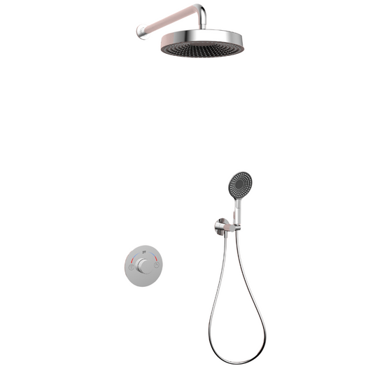 Ensemble de douche à effet pluie encastré Amalia - Chrome