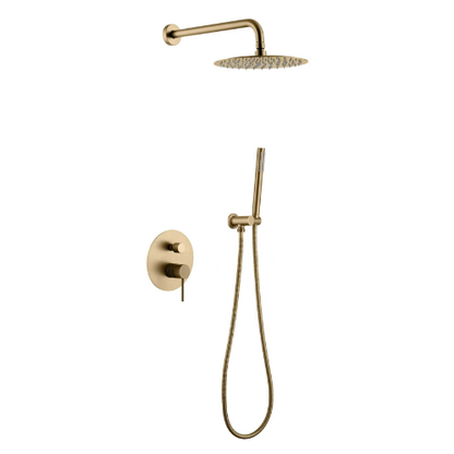 Inbouw Regendoucheset Angelica – Staafhanddouche – Geborsteld goud