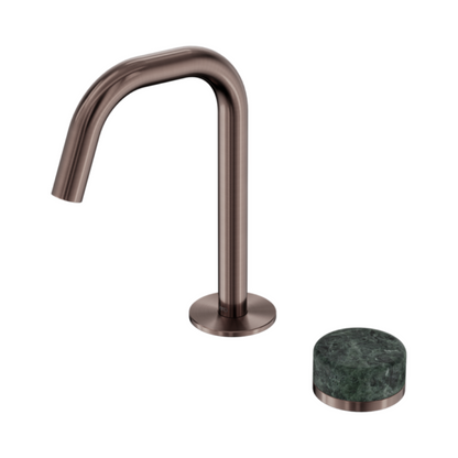 Robinet de lavabo encastré Sorrento – Verde Alpi – 2 trous – Bec droit – Bronze brossé