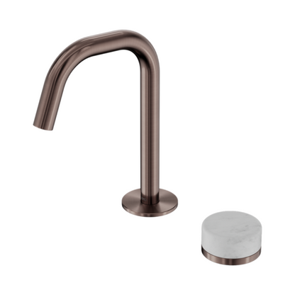 Robinet de lavabo encastré Sorrento – Carrara – 2 trous – Débit droit – Bronze brossé