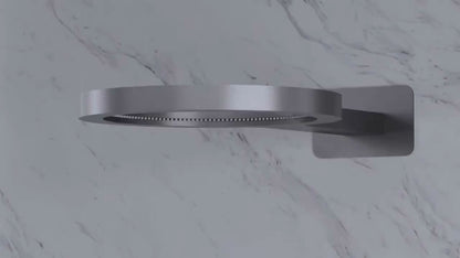 Ensemble de douche à effet pluie encastré thermostatique – Marino – Cascade & Douche à main – Régulation numérique – Or brossé